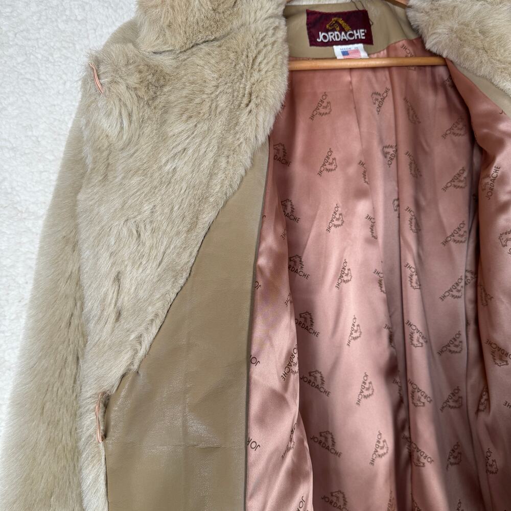 80s Vintage Jordache Faux Fur Coat Luxe Animal Preppy Mean Girls - Picture 6 of 12